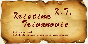 Kristina Trivanović vizit kartica